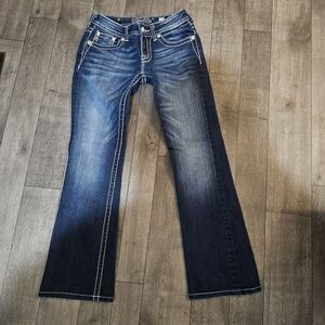 Miss Me Dark Blue Boot Cut Jeans Size 27  {J3}